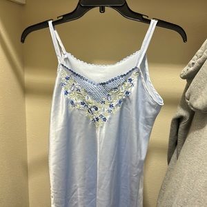 silk blue sleeping gown